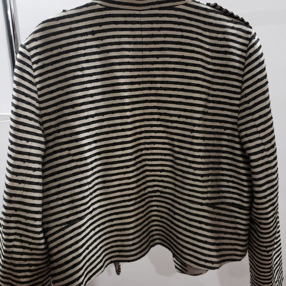 Ann Taylor LOFT Striped Zip Up Jacket Textured - Picture 5 of 5